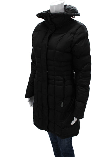 Spiewak Women Quilted Puffer Jacket Black Drawstring Size XS