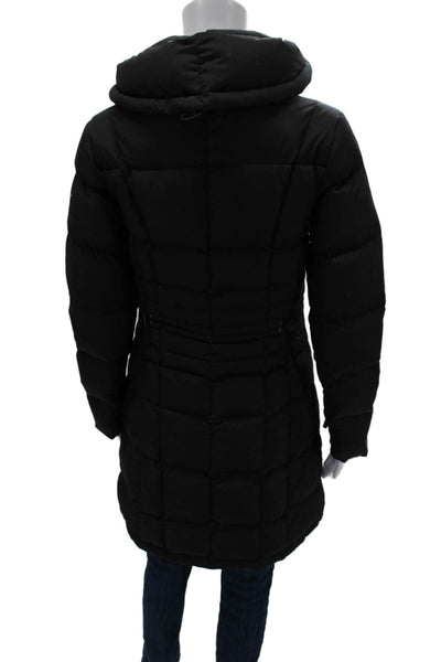 Spiewak Women Quilted Puffer Jacket Black Drawstring Size XS