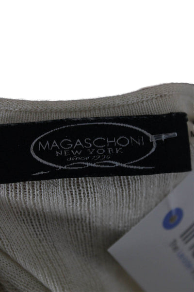 Magaschoni Unisex Beige Silk Cashmere Pullover Sweater Long Sleeve Size M
