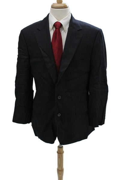 346 Brooks Brothers Mens Classic Dark Blue Wool Suit Jacket Size 42