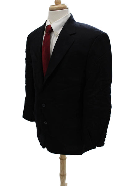 346 Brooks Brothers Mens Classic Dark Blue Wool Suit Jacket Size 42
