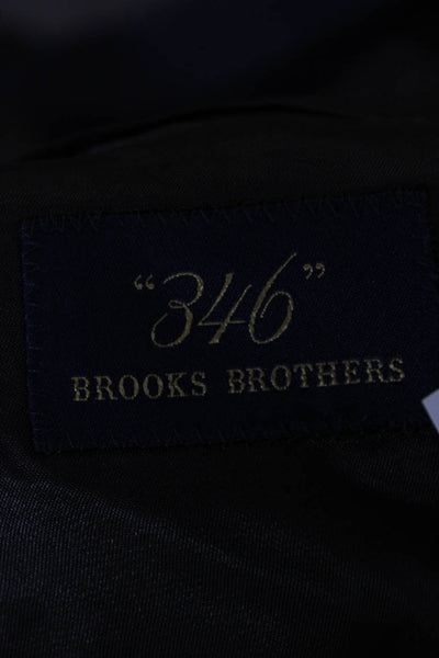 346 Brooks Brothers Mens Classic Dark Blue Wool Suit Jacket Size 42