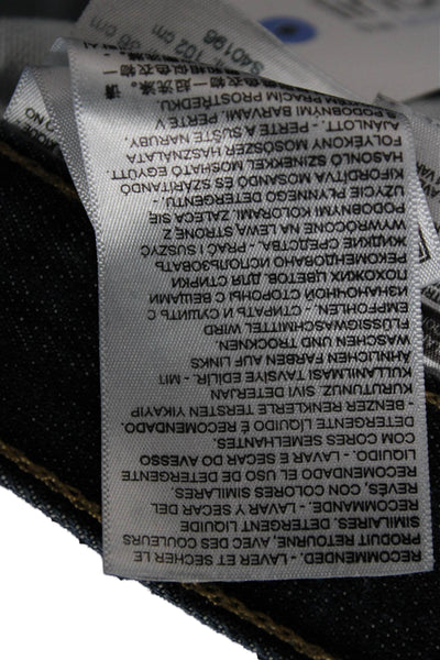 Levis Mens Straight Jeans Dark Blue Button 100% Cotton Size 36