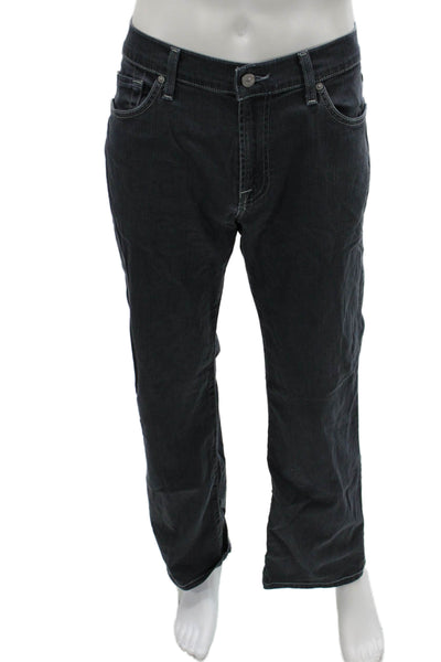 7 For All Mankind Mens Straight Jeans Dark Gray Button Size 36