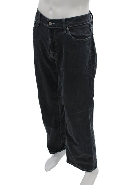 7 For All Mankind Mens Straight Jeans Dark Gray Button Size 36