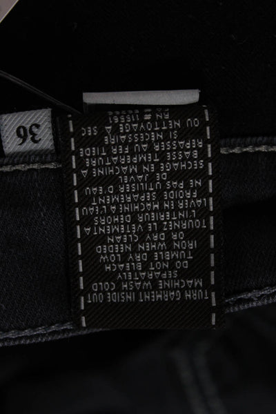 7 For All Mankind Mens Straight Jeans Dark Gray Button Size 36