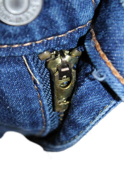 Levis Mens Straight Jeans Dark Blue Button Fly Big & Tall Size 36