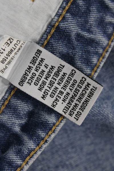 Ashley Mason Womens Blue Cotton A-Line Mini Skirt Size 31