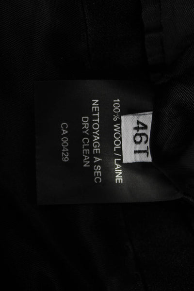 Peter Millar Mens Black Wool Suit Jacket Button Collared Classic Size 44