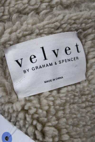 Velvet by Graham & Spencer Women Motorcycle Vest Brown Collared Size M