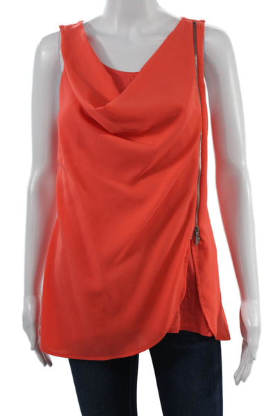 Michael Michael Kors Women Sleeveless Orange Tunic Zip 100% Polyester Size M