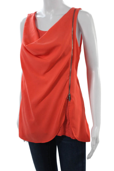 Michael Michael Kors Women Sleeveless Orange Tunic Zip 100% Polyester Size M