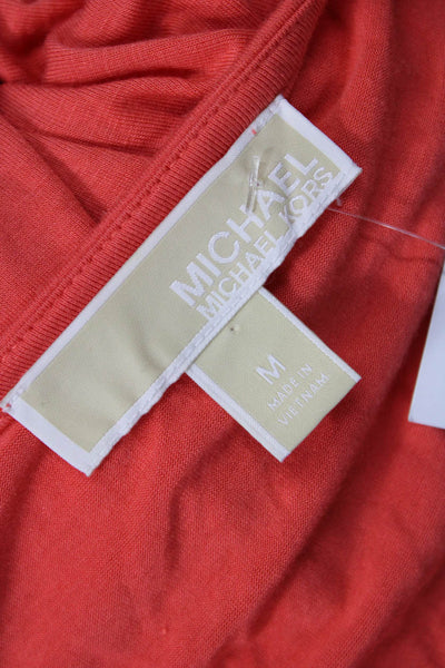 Michael Michael Kors Women Sleeveless Orange Tunic Zip 100% Polyester Size M