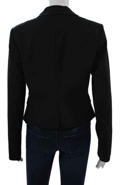 Theory Unisex Black Collared Long Sleeve Blazer 50% Virgin Wool Size 8