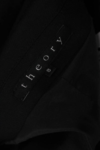 Theory Unisex Black Collared Long Sleeve Blazer 50% Virgin Wool Size 8