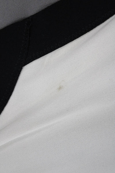 Elie Tahari Women White 100% Silk V-Neck Long Sleeve Blouse Hook & Eye Size M