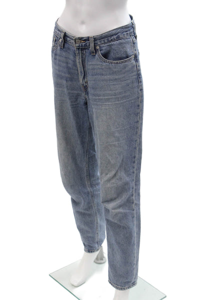 Levis Unisex Straight Tapered Jeans Blue High Rise 100% Cotton Size 27