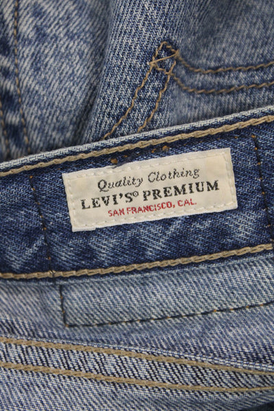 Levis Unisex Straight Tapered Jeans Blue High Rise 100% Cotton Size 27