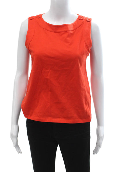Hobbs London Womens Basic Orange Cotton Sleeveless Tank Round Neck Size XS