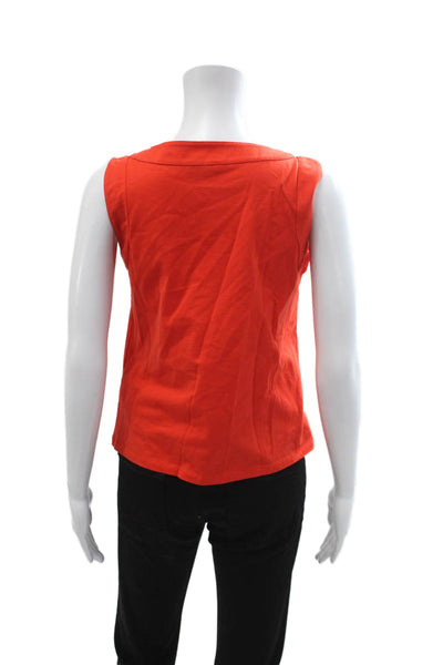 Hobbs London Womens Basic Orange Cotton Sleeveless Tank Round Neck Size XS