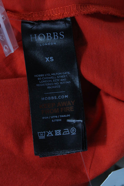 Hobbs London Womens Basic Orange Cotton Sleeveless Tank Round Neck Size XS