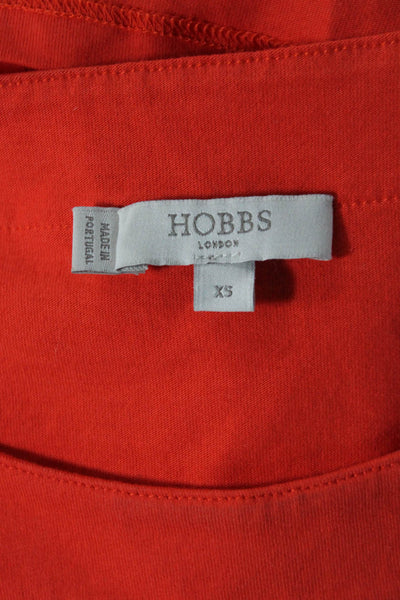 Hobbs London Womens Basic Orange Cotton Sleeveless Tank Round Neck Size XS