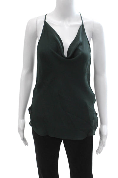 Haute Hippie Women Camisole Green Cotton Sleeveless Solid Boho Size S
