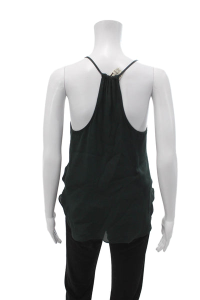 Haute Hippie Women Camisole Green Cotton Sleeveless Solid Boho Size S