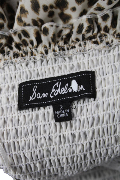 Sam Edelman Womens Maxi Sundress Beige Animal Print Square Neck Size 2