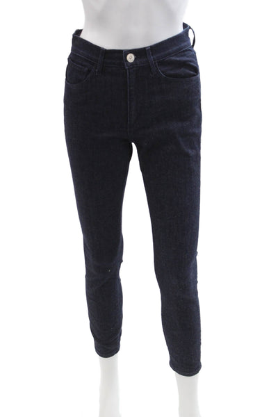 3x1 NYC Womens Ankle Skinny High Rise Dark Blue Jeans Button Size 26
