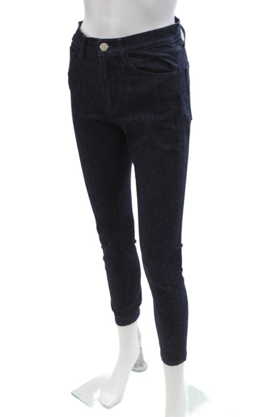3x1 NYC Womens Ankle Skinny High Rise Dark Blue Jeans Button Size 26