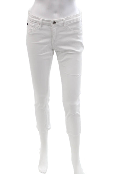 AG Adriano Goldschmied Womens Cropped Skinny Ankle Jeans White Size 27