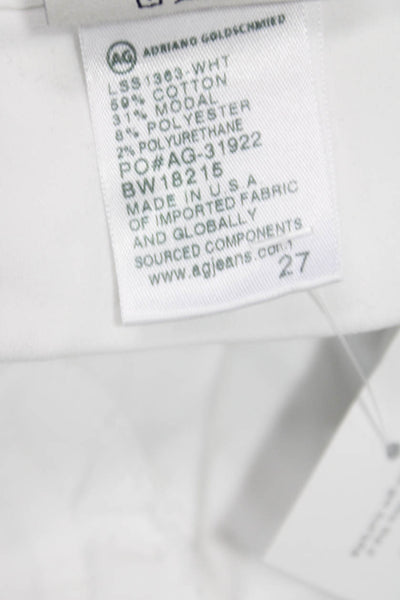 AG Adriano Goldschmied Womens Cropped Skinny Ankle Jeans White Size 27