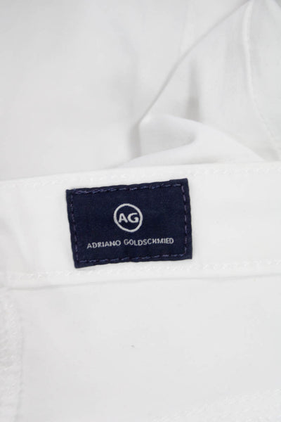 AG Adriano Goldschmied Womens Cropped Skinny Ankle Jeans White Size 27