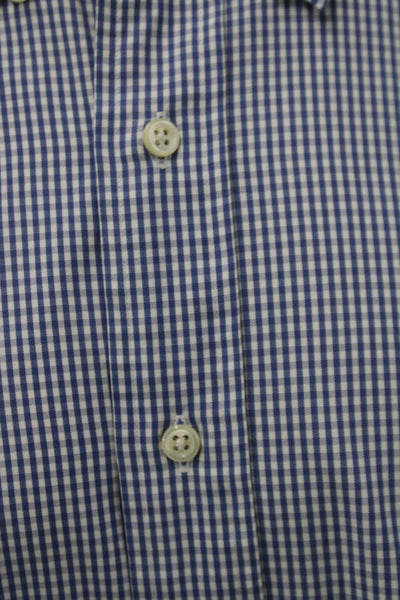 Ralph Lauren Blue Label Mens Plaid Button Down Shirt Blue White Size Extra Large