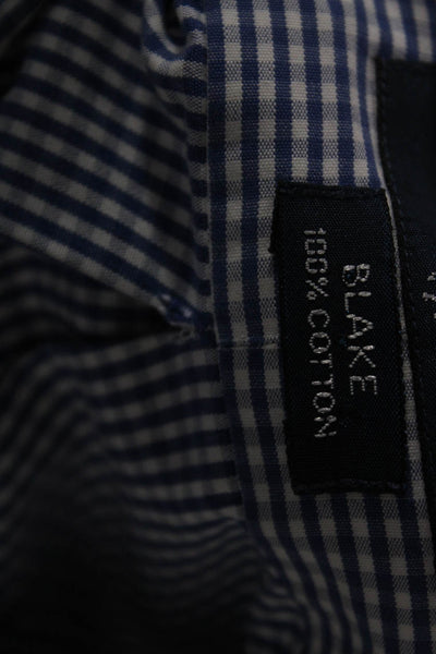 Ralph Lauren Blue Label Mens Plaid Button Down Shirt Blue White Size Extra Large