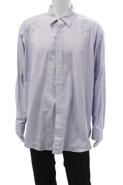 Ralph Lauren Blue Label Mens Plaid Button Down Shirt Lavender Size Extra Large