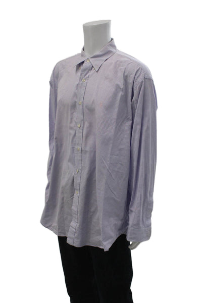 Ralph Lauren Blue Label Mens Plaid Button Down Shirt Lavender Size Extra Large