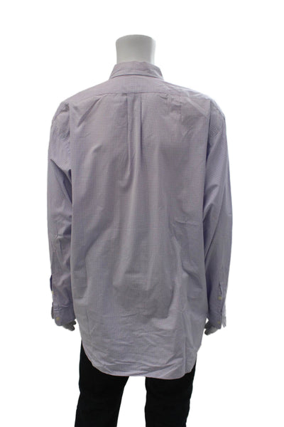 Ralph Lauren Blue Label Mens Plaid Button Down Shirt Lavender Size Extra Large