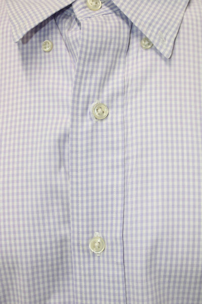 Ralph Lauren Blue Label Mens Plaid Button Down Shirt Lavender Size Extra Large