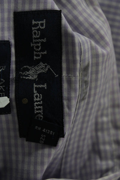 Ralph Lauren Blue Label Mens Plaid Button Down Shirt Lavender Size Extra Large