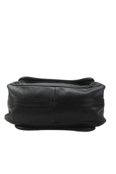 Chloe Womens Leather Gold Tone Crossbody Shoulder Handbag Black
