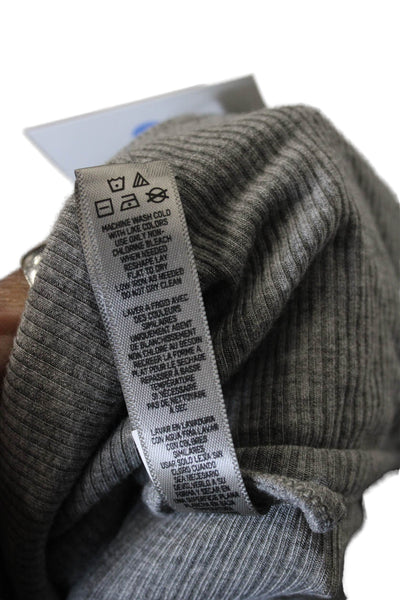 Skims Women Collared Basic Button-Up Top Gray Long Sleeve Size XS