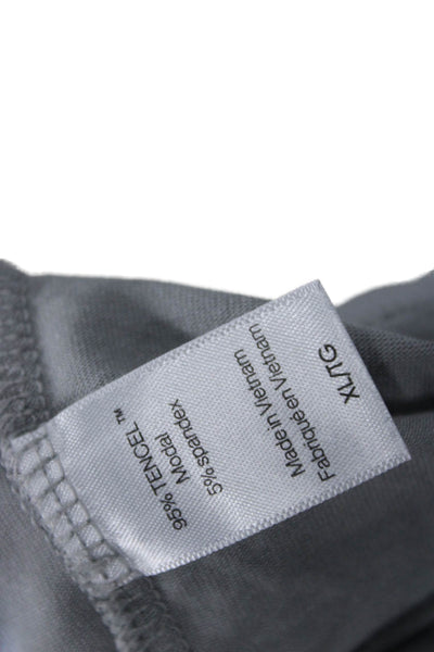 Eberjey Womens Gray Collared Long Sleeve Pajama Top Size XL