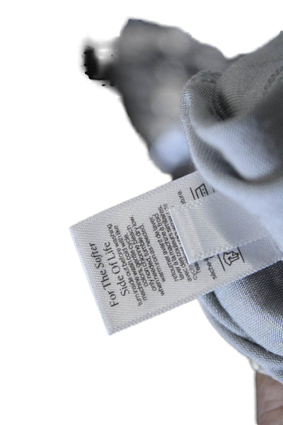 Eberjey Womens Gray Collared Long Sleeve Pajama Top Size XL
