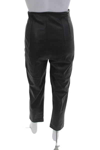 Zara Womens Ankle Cropped Black Pants 100% Polyester Solid 90s Size M
