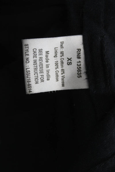Love Sam Women Black Maxi Slip Dress V Neck Sleeveless Cotton Viscose Size XS