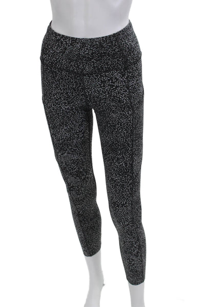Lululemon Womens Ankle Leggings Black Animal Print Nylon Blend Size 4