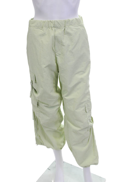 Zara Unisex Cargo Pants Green Drawstring Polyester Army Size XS