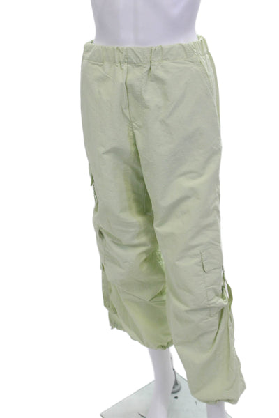Zara Unisex Cargo Pants Green Drawstring Polyester Army Size XS